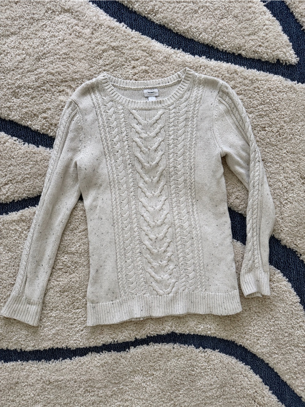 Old Navy Cream Cable-Knit Crewneck Sweater